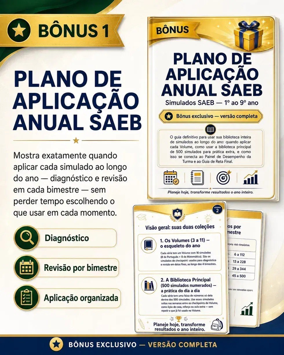 Capa do bônus Plano de Aplicação Anual SAEB
